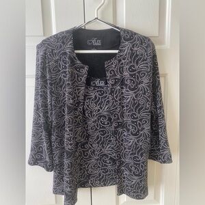 Alex Evenings Scoop Neck Tank & Jacket Twin Set SzSM